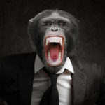 Frustrated Monkey In Business Suit